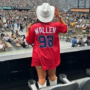 Morgan Wallen 98 Braves Baseball Jersey Custom Made Country Concert Outfit